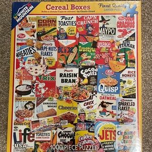 NEW White Mountain Cereal Boxes Puzzle 1000 Pieces Approximately 24”x30”